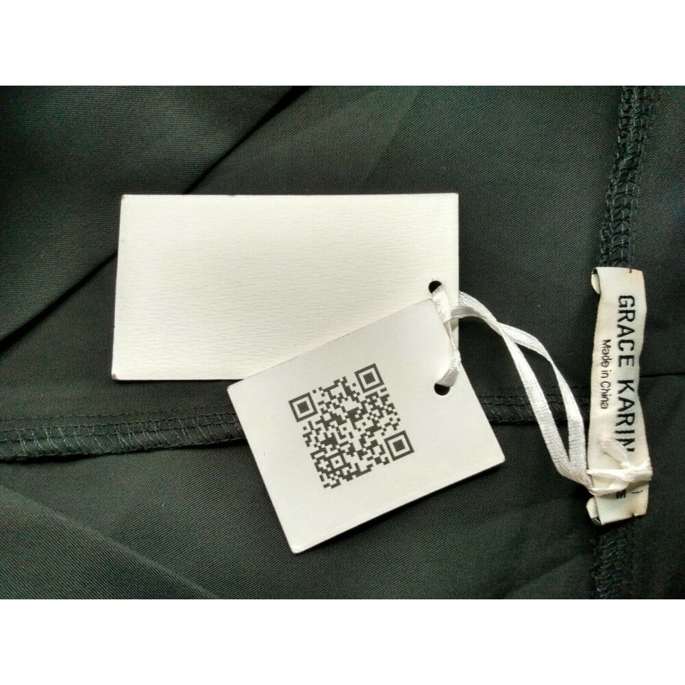 Grace Karin Women's Sz M Short Sleeve Wrap V Neck A Line Dress Hi Lo Hem NEW - Picture 5 of 5